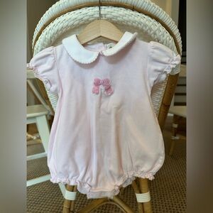 Baby Girls Pink Bow Collared Bubble by Baby Luigi size 18 months